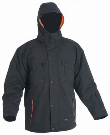EMERTON - zimn nepromokav bunda, erno-oranov